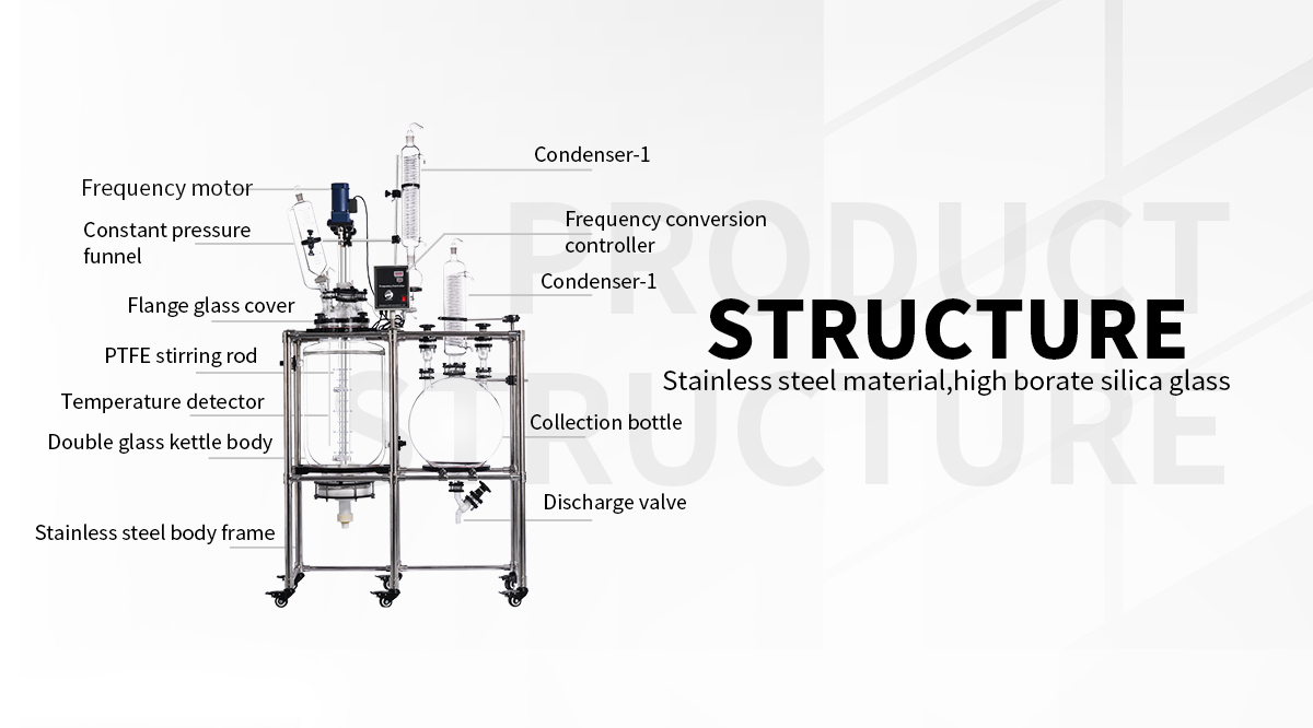 100L Glass Crystallization Filter Reactor for CBD Crystal